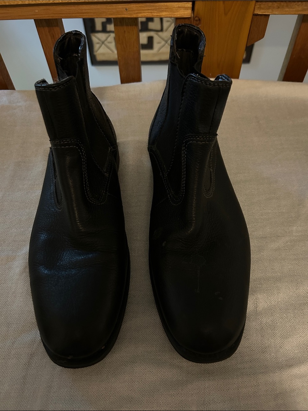 Dickers Men's Black Slip-On Leather Chelsea casual dress Boots size 10